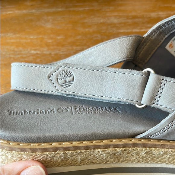 Timberland Gray Peep Toe Emerson Wedge Sandals SZ 11 NWOT - Picture 5 of 9